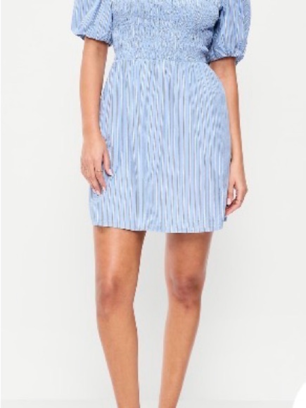 Light Blue Striped Mini Dress